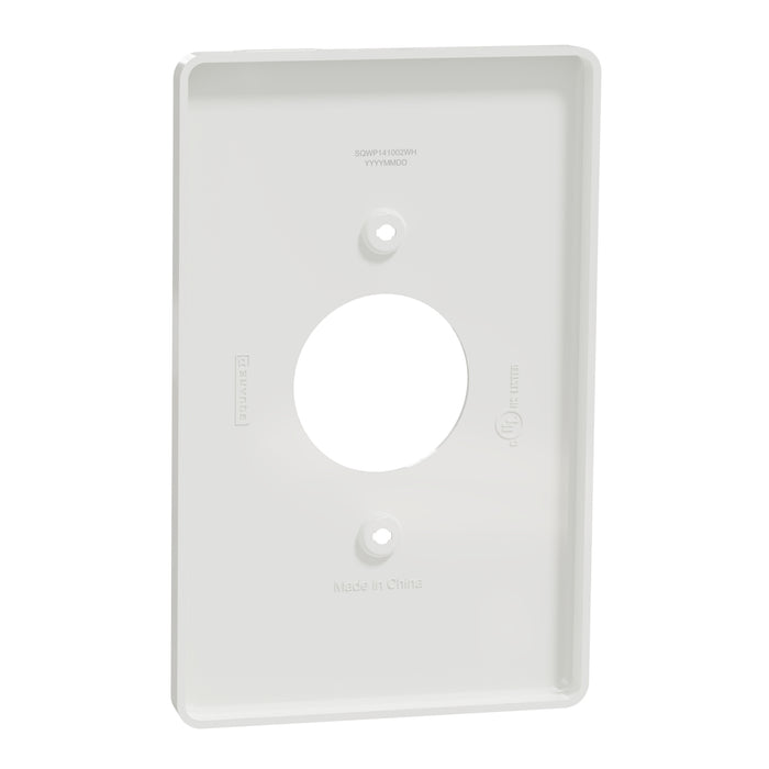 Square D 1 G Mid+ Single Outlet Wall Plate Wh