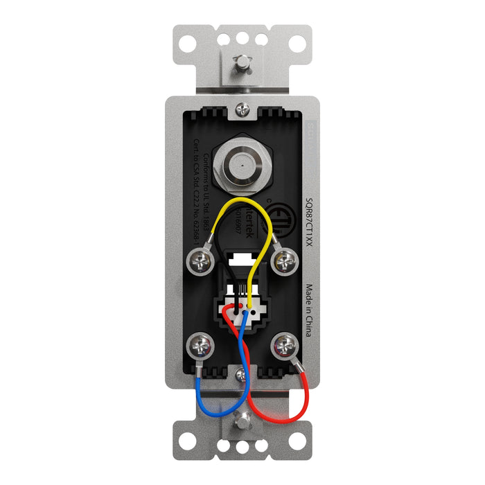 Square D Catv/Tel F/Rj11 4P4C Strap Bk