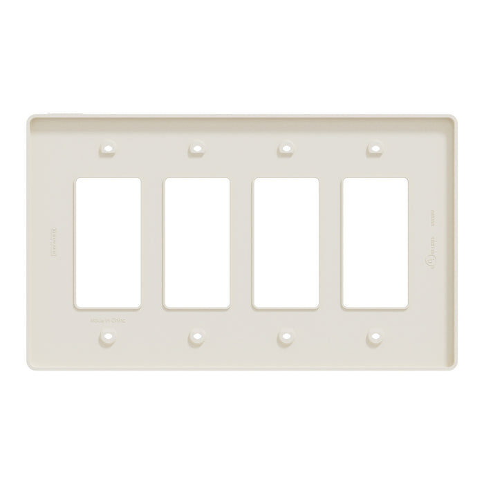 Square D 4 Gang Mid+ Wall Plate La