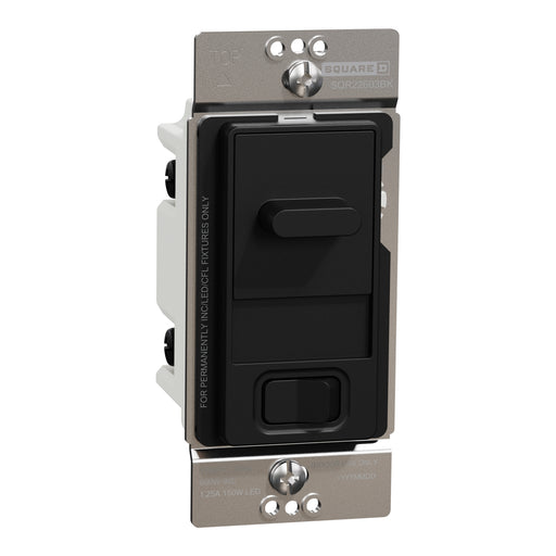 Schneider Electric Slide Dual-Ld Dim. 600W Resi Sngl Pol Bk