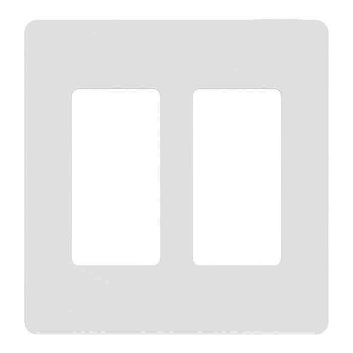 Square D 2 Gang Screwless Matte Wall Plate Wh