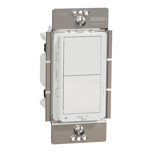 Schneider Electric Rckr Dual-Ld Dim. 600W Resi Sngl Pol Wh