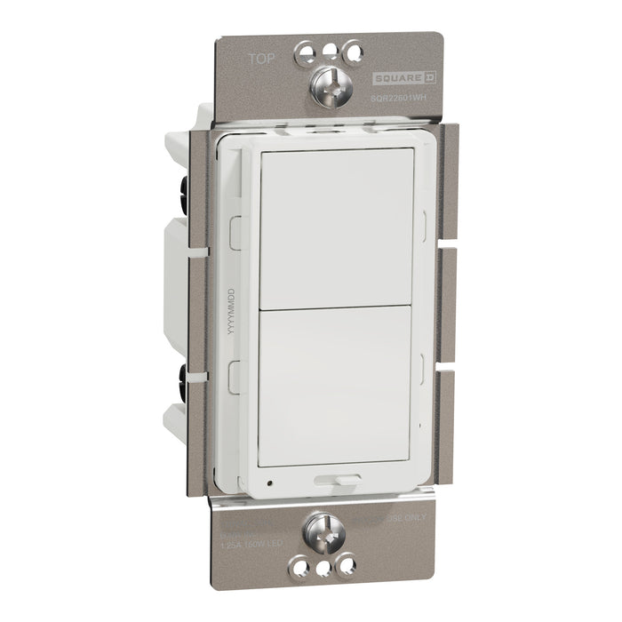 Schneider Electric Rckr Dual-Ld Dim. 600W Resi Sngl Pol Wh
