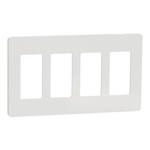 Square D 4 Gang Screwless Matte Wall Plate Wh