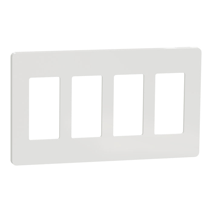 Square D 4 Gang Screwless Matte Wall Plate Wh