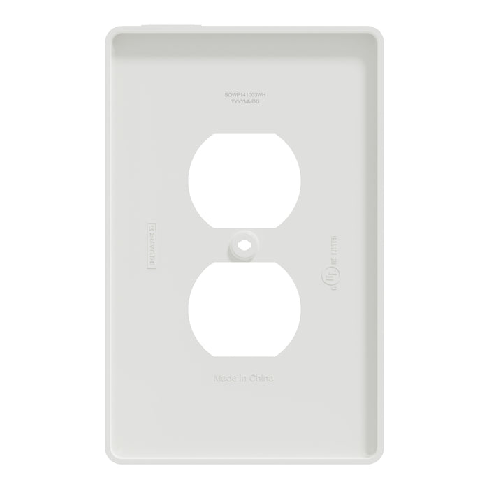 Square D 1 G Mid+ Duplex Outlet Wall Plate Wh