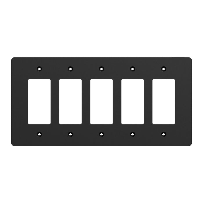 Square D 5 Gang Mid+ Wall Plate Bk