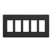 Square D 5 Gang Mid+ Wall Plate Bk