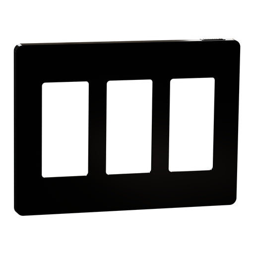 Square D 3 Gang Screwless Matte Wall Plate Bk