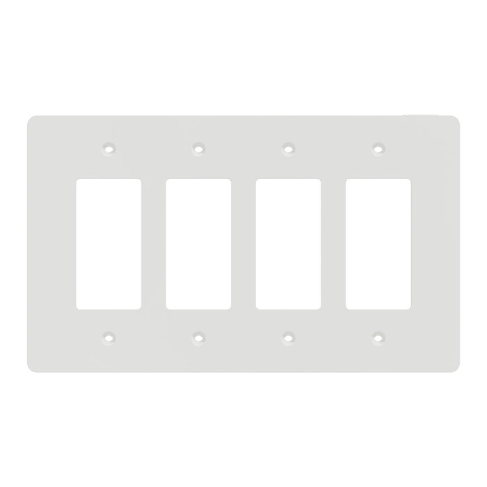 Square D 4 Gang Mid+ Wall Plate Wh