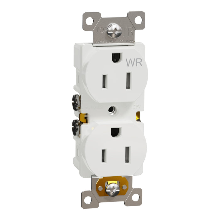 Schneider Electric Wr/Tr 15A Duplex Outlet Resi Wh