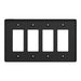 Square D 4 Gang Mid+ Wall Plate Bk