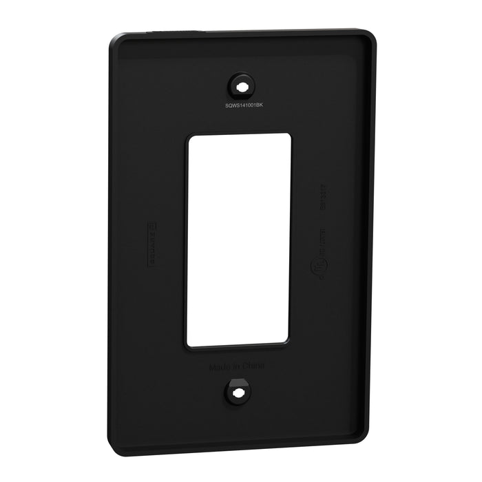 Square D 1 Gang Mid+ Wall Plate Bk