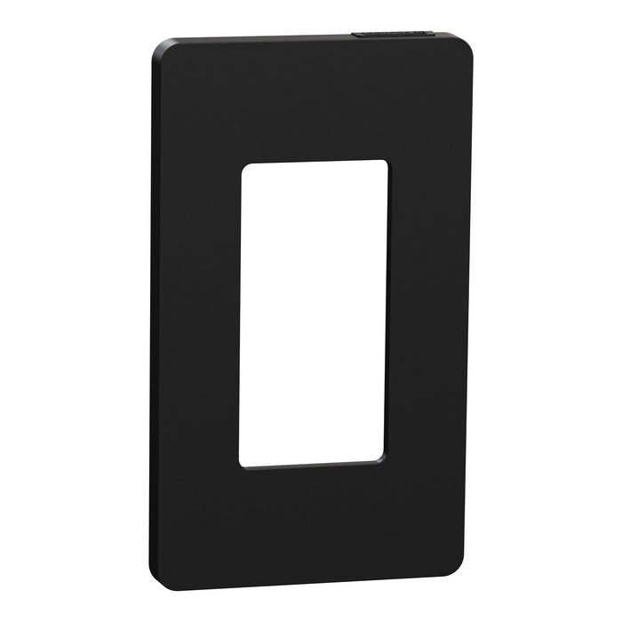 Square D 1 Gang Screwless Matte Wall Plate Bk