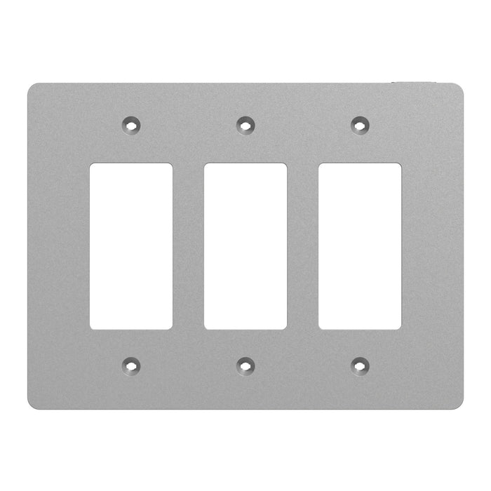 Square D 3 Gang Mid+ Wall Plate Gy