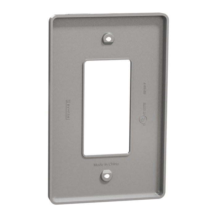 Square D 1 Gang Mid+ Wall Plate Gy