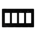 Square D 4 Gang Screwless Matte Wall Plate Bk