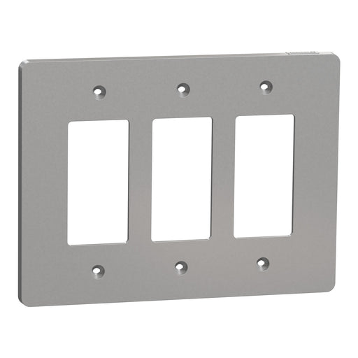 Square D 3 Gang Mid+ Wall Plate Gy