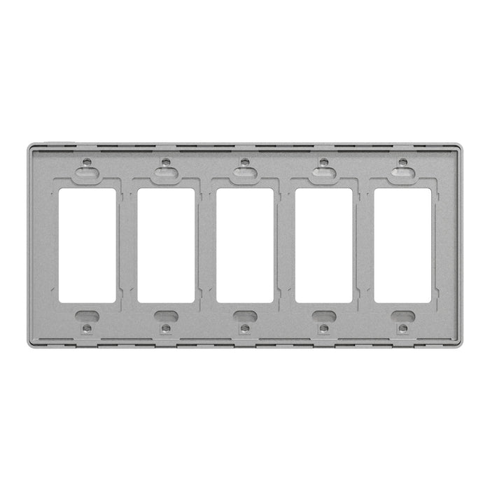 Square D 5 Gang Screwless Matte Wall Plate Gy