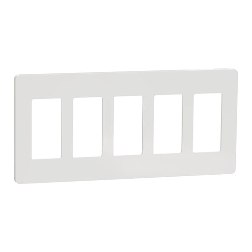 Square D 5 Gang Screwless Matte Wall Plate Wh