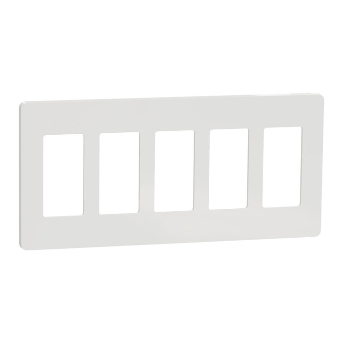 Square D 5 Gang Screwless Matte Wall Plate Wh