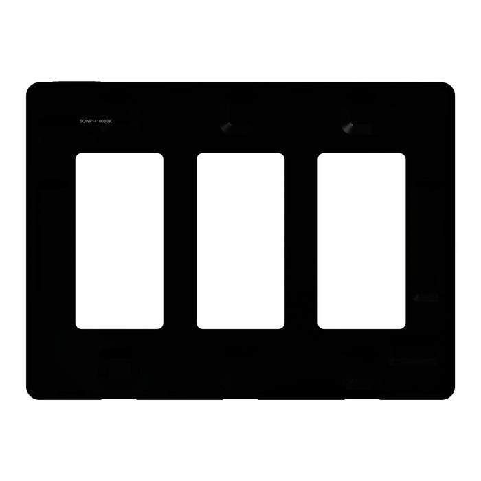 Square D 3 Gang Screwless Matte Wall Plate Bk