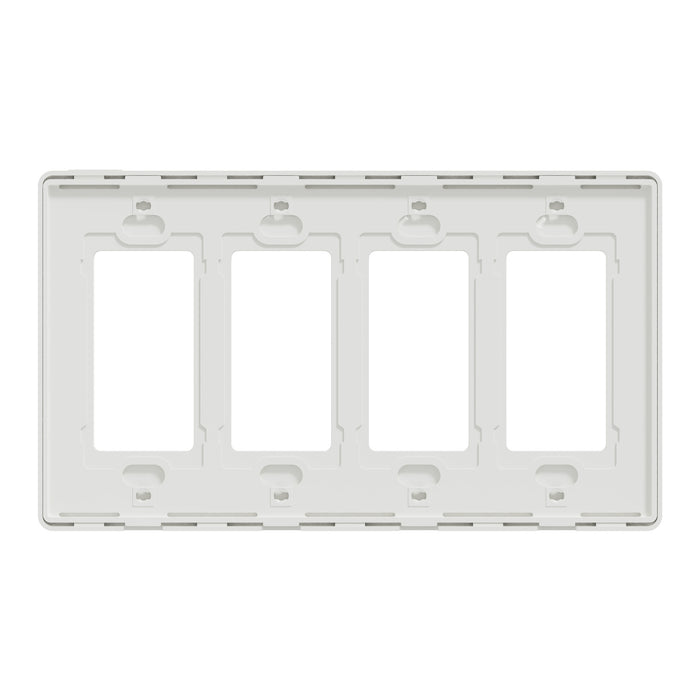 Square D 4 Gang Screwless Matte Wall Plate Wh