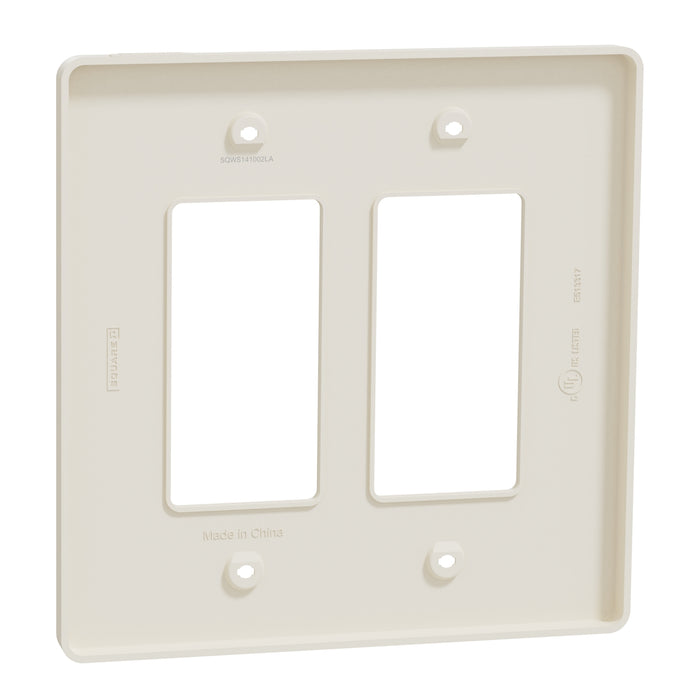 Square D 2 Gang Mid+ Wall Plate La