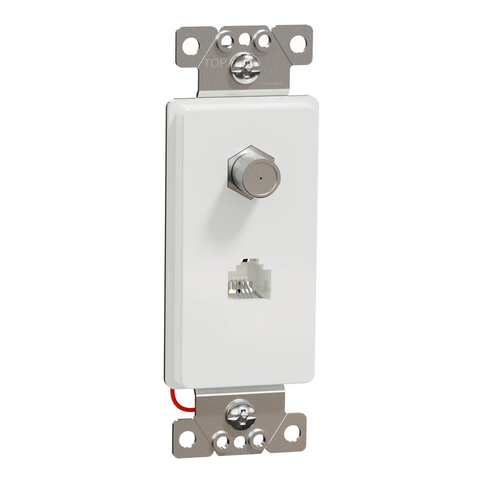 Square D Catv/Tel F/Rj11 4P4C Strap Wh