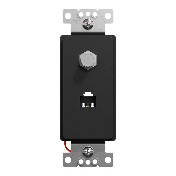 Square D Catv/Tel F/Rj11 4P4C Strap Bk
