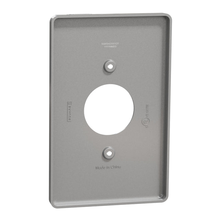 Square D 1 G Mid+ Single Outlet Wall Plate Gy