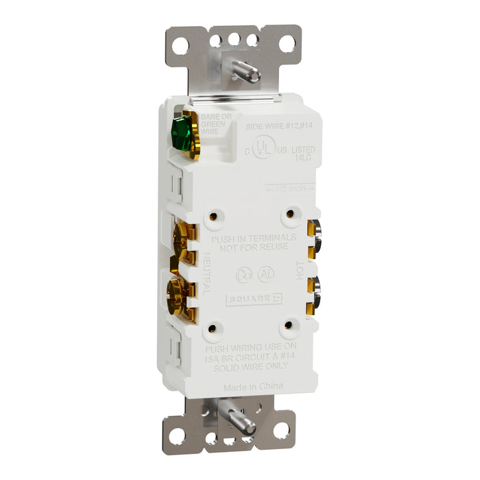 Schneider Electric Wr/Tr 15A Receptacle Resi Wh