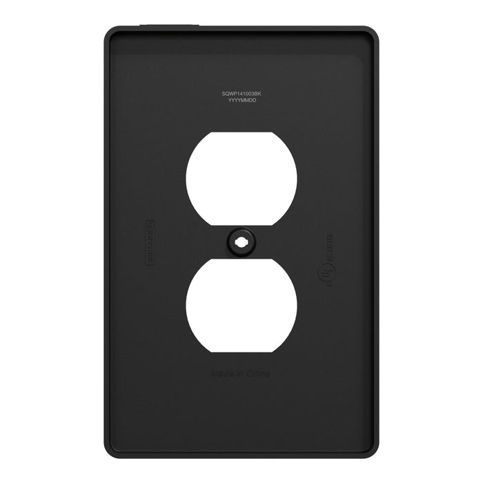 Square D 1 G Mid+ Duplex Outlet Wall Plate Bk
