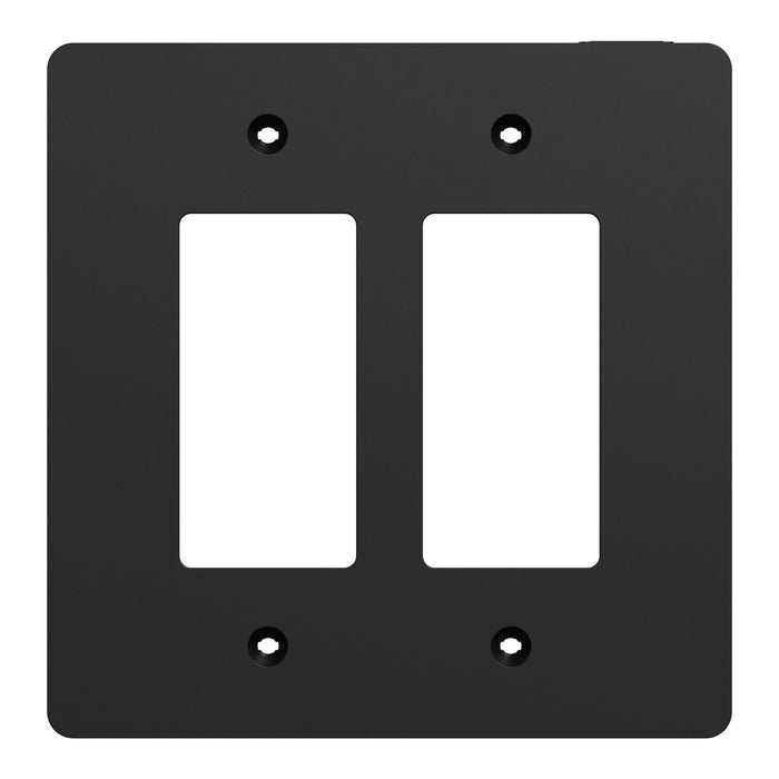 Square D 2 Gang Mid+ Wall Plate Bk