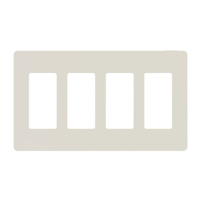 Square D 4 Gang Screwless Matte Wall Plate La