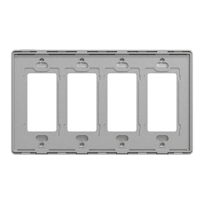 Square D 4 Gang Screwless Matte Wall Plate Gy