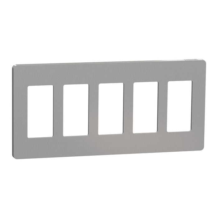 Square D 5 Gang Screwless Matte Wall Plate Gy