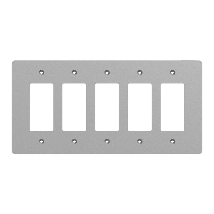 Square D 5 Gang Mid+ Wall Plate Gy