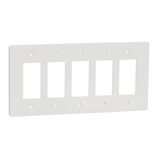 Square D 5 Gang Mid+ Wall Plate Wh