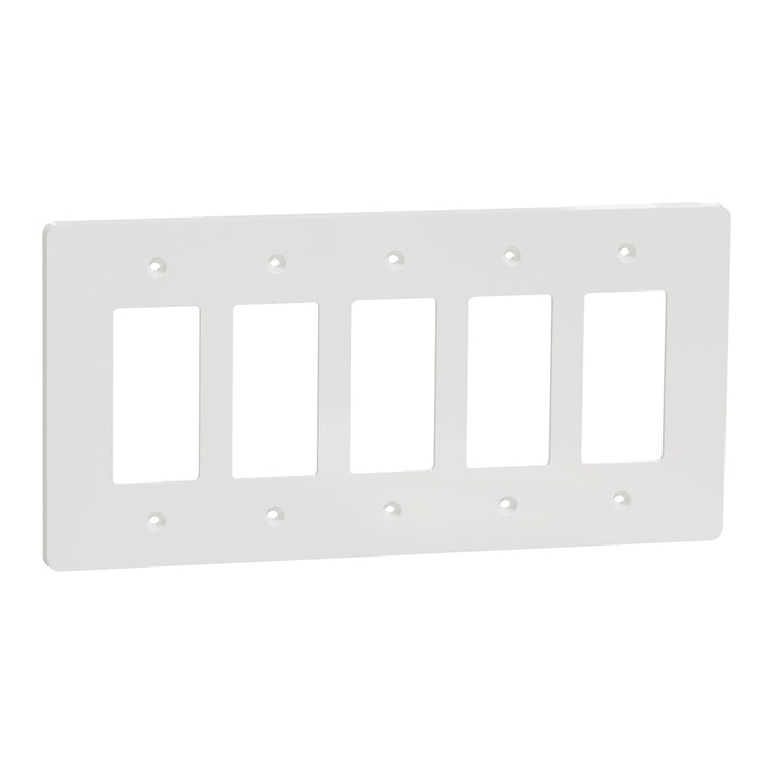 Square D 5 Gang Mid+ Wall Plate Wh