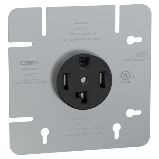 Schneider Electric Dryer Outlet 30A Nema 14-30 R Can Cvr