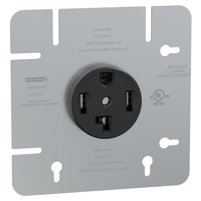 Schneider Electric Dryer Outlet 30A Nema 14-30 R Can Cvr