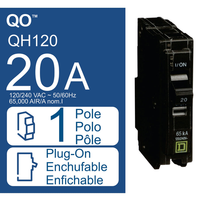 Schneider Electric Miniature Circuit Breaker 120/240V 30A QH130