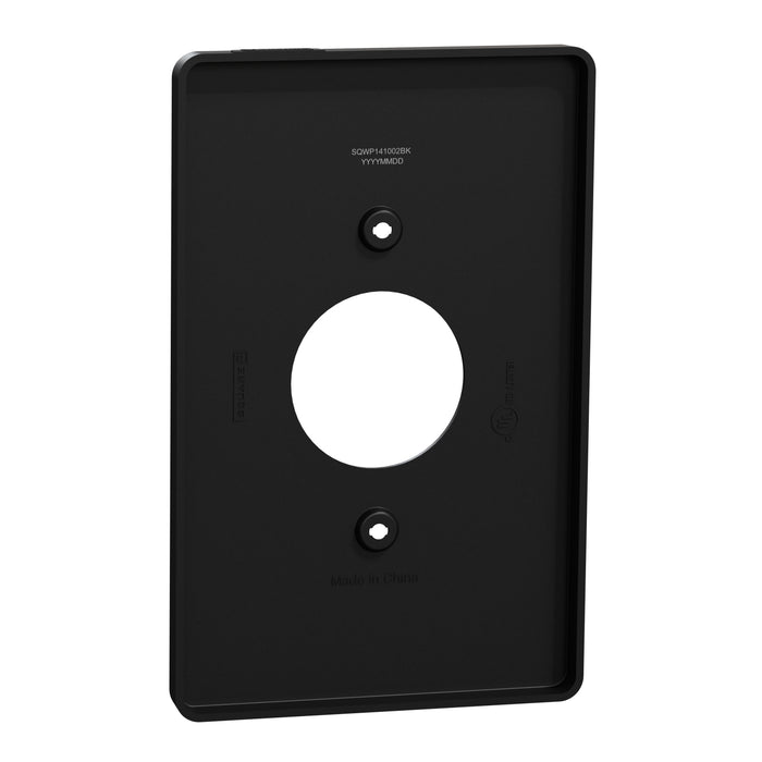 Square D 1 G Mid+ Single Outlet Wall Plate Bk