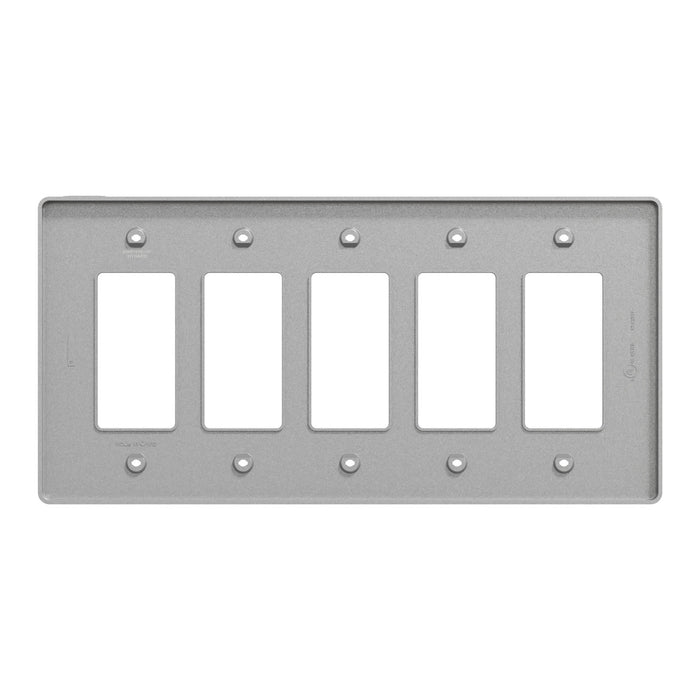 Square D 5 Gang Mid+ Wall Plate Gy