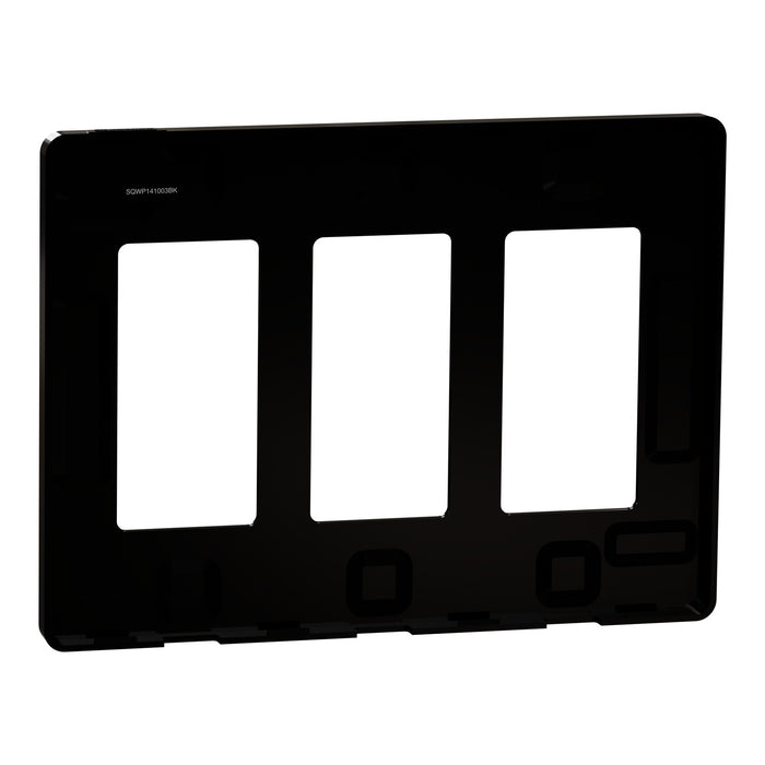 Square D 3 Gang Screwless Matte Wall Plate Bk