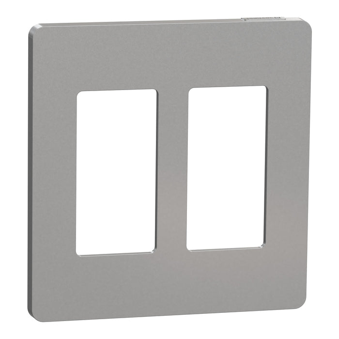 Square D 2 Gang Screwless Matte Wall Plate Gy