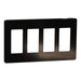 Square D 4 Gang Screwless Matte Wall Plate Bk