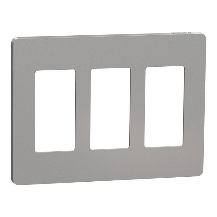 Square D 3 Gang Screwless Matte Wall Plate Gy