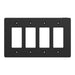 Square D 4 Gang Mid+ Wall Plate Bk